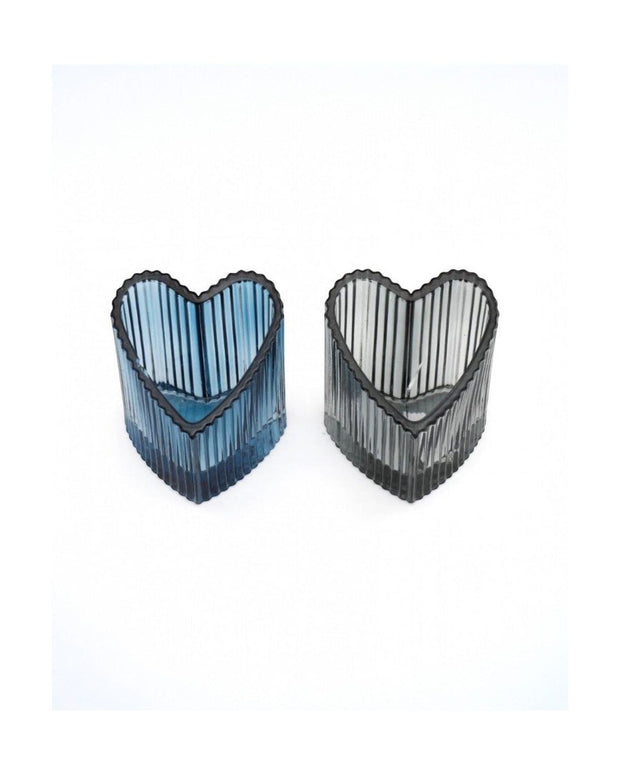 Ribbed Heart Tealight Holder