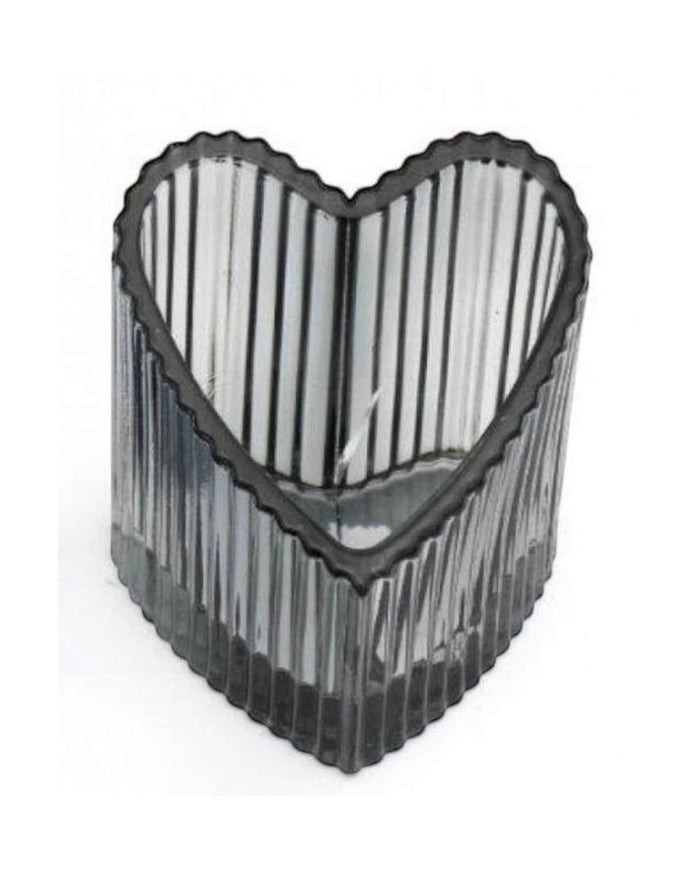 Ribbed Heart Tealight Holder