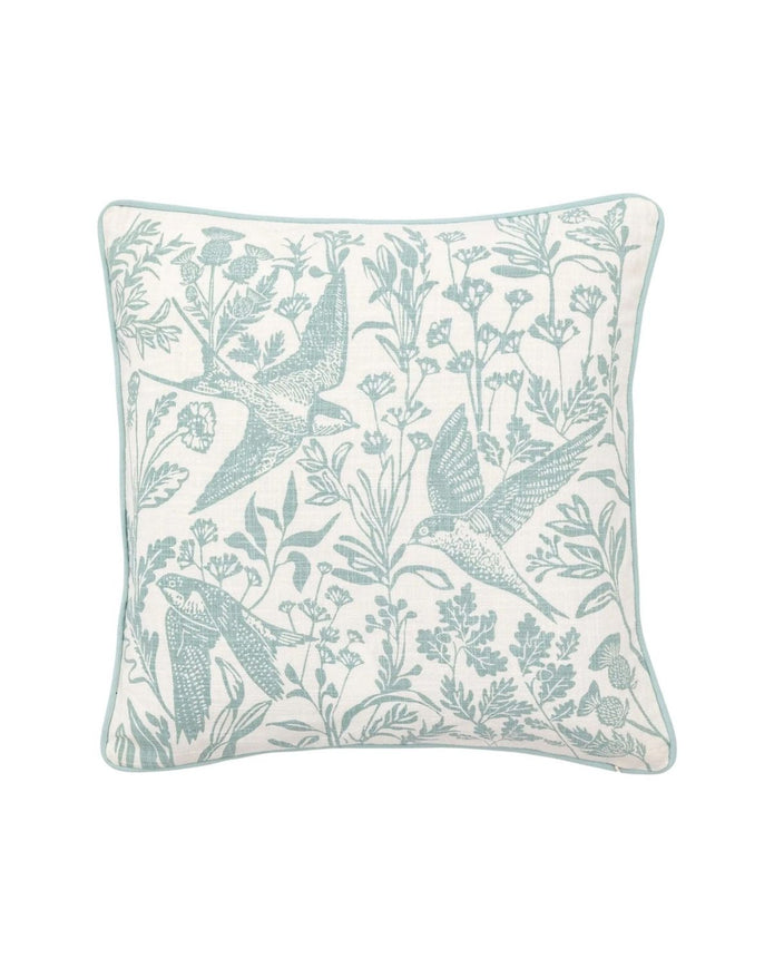 Rosley Birds Duck Egg Blue Cushion Cover