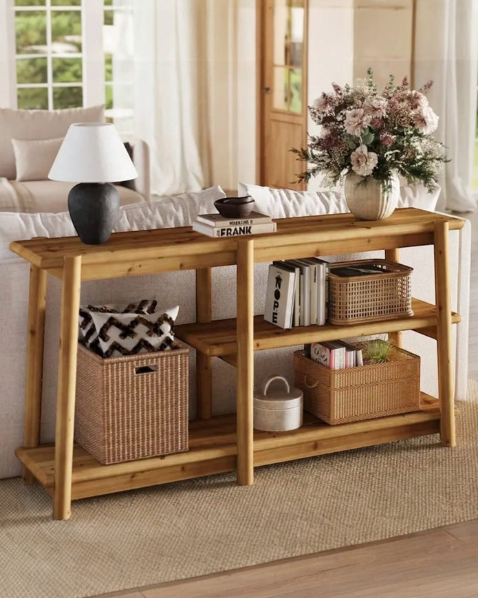 Rustic Natural Large Wood Console Table - PRE ORDER UP TO 14 DAYS DELIVERY