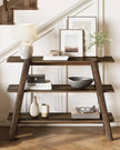 Rustic Natural Medium Three Tier Wood Console Table - PRE ORDER UP TO 14 DAYS DELIVERY