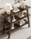 Rustic Natural Medium Three Tier Wood Console Table - PRE ORDER UP TO 14 DAYS DELIVERY