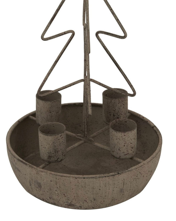 Rustic Outline Tree And Star Candle Holders