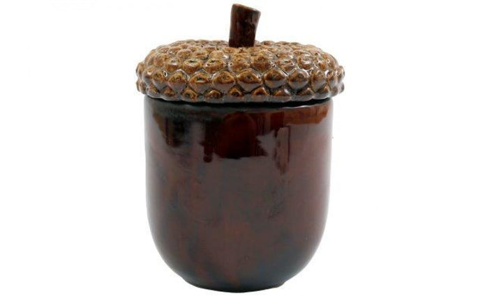 Brown Acorn Storage Pot