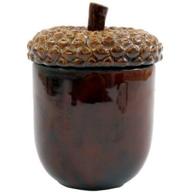 Brown Acorn Storage Pot