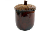 Brown Acorn Storage Pot