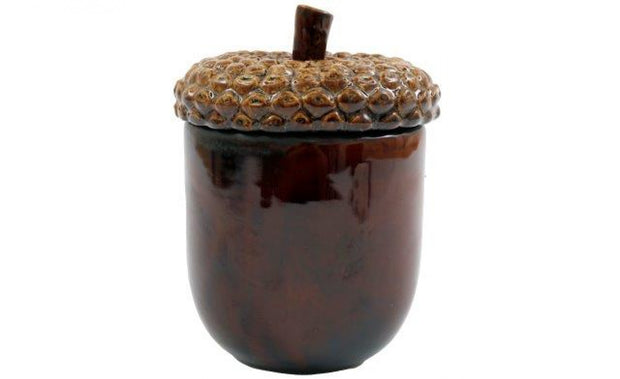 Brown Acorn Storage Pot
