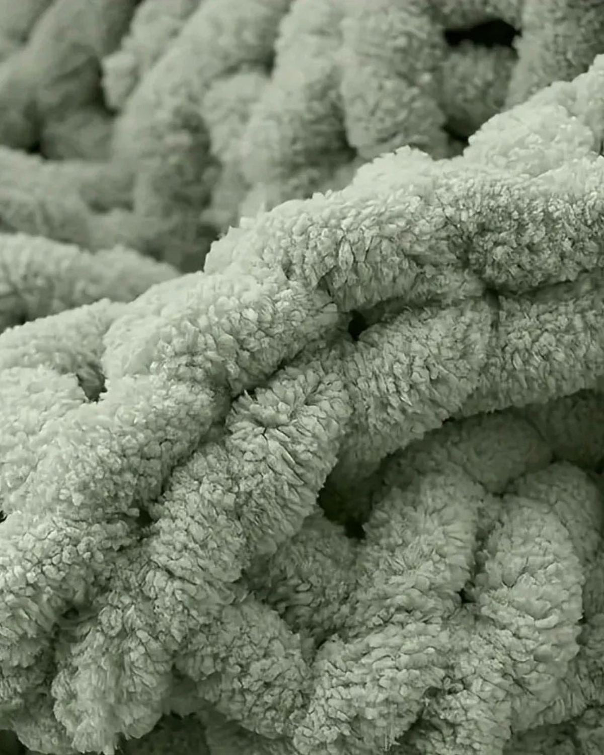 Sage Green Chunky Chenille Knit Throw – Double Size Blanket - Soft FurnishingsSoft Furnishings - Lulu Loves Home