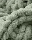 Sage Green Chunky Chenille Knit Throw – Double Size Blanket - Soft FurnishingsSoft Furnishings - Lulu Loves Home