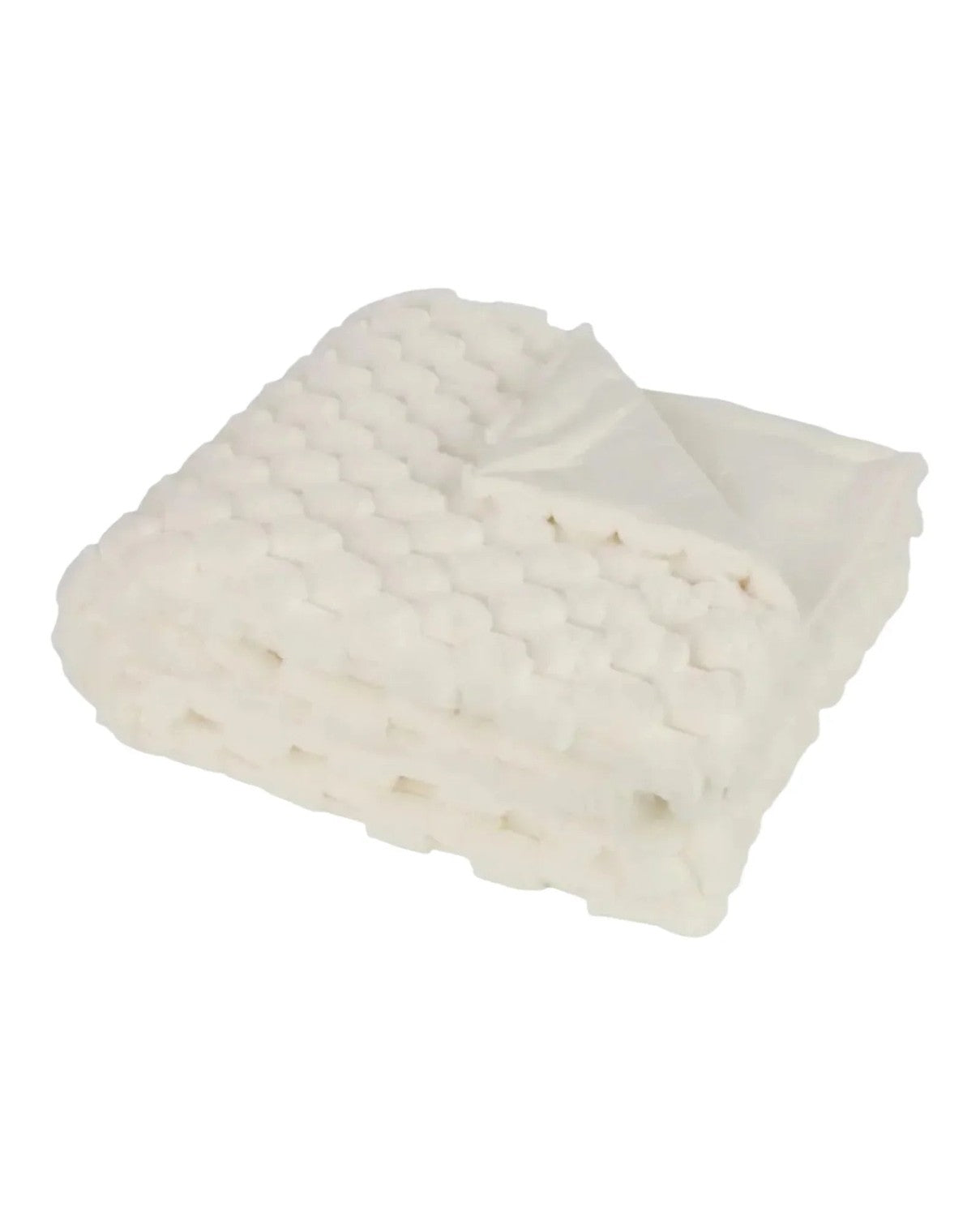 Sculpted Faux Bunny Rabbit Throw - Ivory White