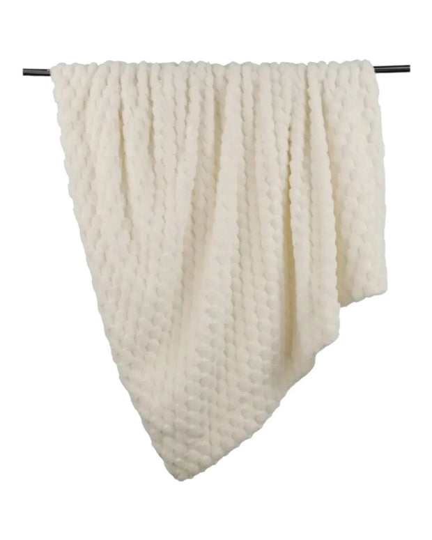 Sculpted Faux Bunny Rabbit Throw - Ivory White