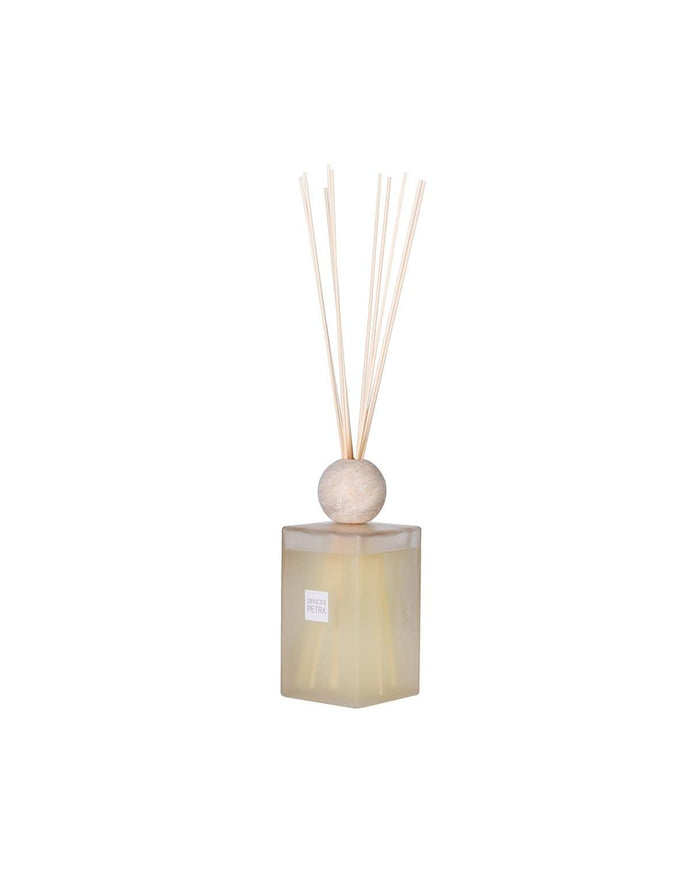 Sences Petre Extra Large Reed Diffuser with Travertine Ball Top - White Alang Alang