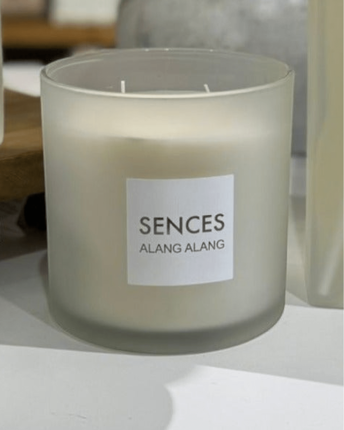 Sences White Large 3 Wick Candle - Alang Alang