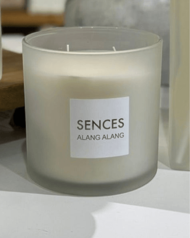 Sences White Large 3 Wick Candle - Alang Alang