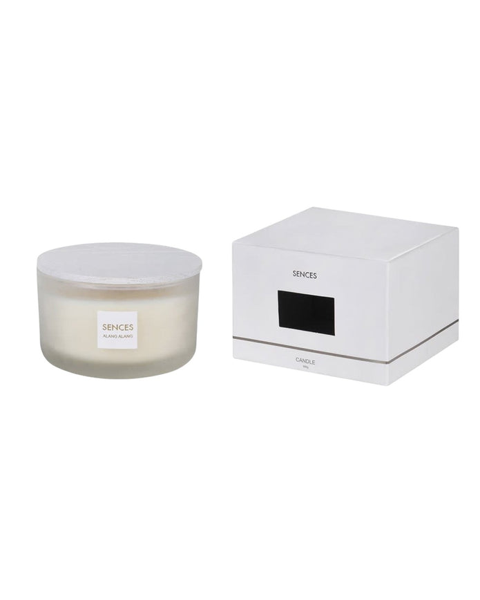 Sences White Large Lidded 4 Wick Candle - Alang Alang