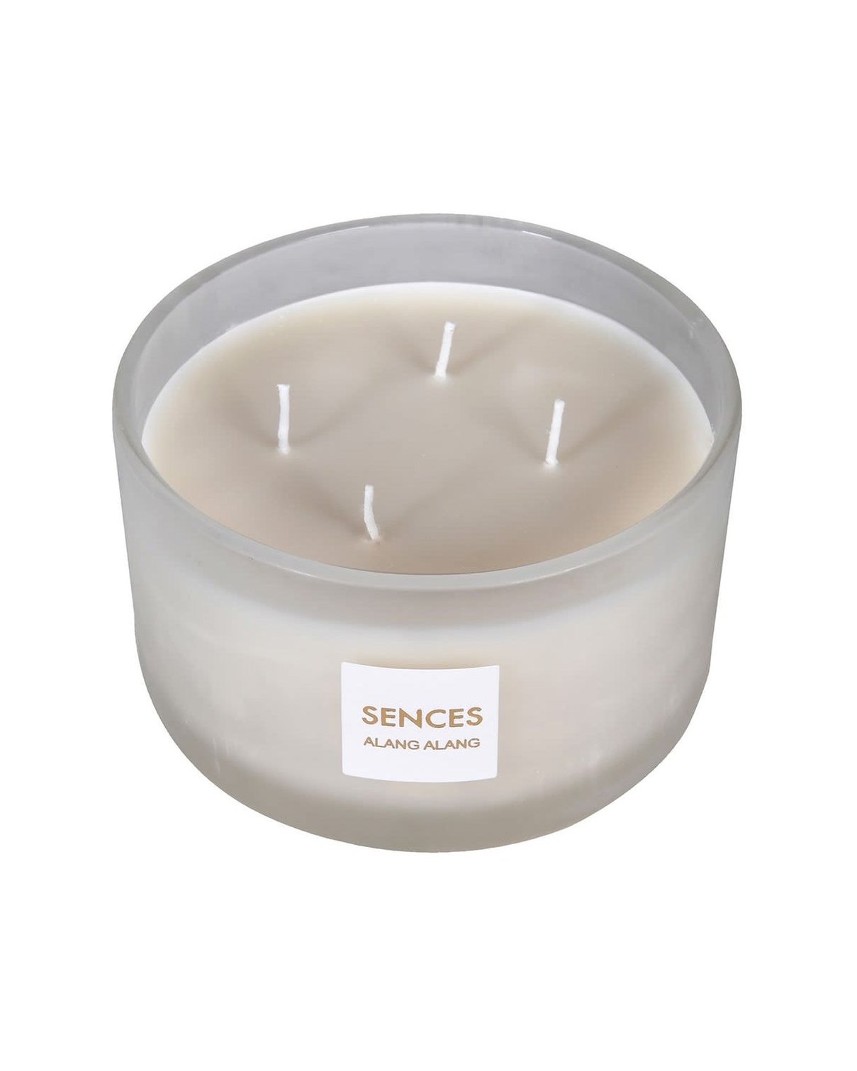 Sences White Large Lidded 4 Wick Candle - Alang Alang