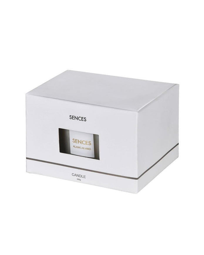 Sences White Large Lidded 4 Wick Candle - Alang Alang