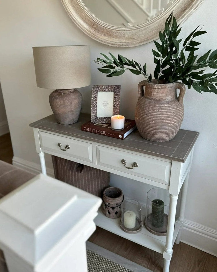 Heritage Two Drawer Neutral Console Table - PRE ORDER TWO WEEK DELIVERY - Furniture And MirrorsFurniture And Mirrors - Lulu Loves Home