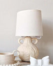 Small Cream Ceramic Handled Table Lamp With Linen Shade - LightingLighting - Lulu Loves Home