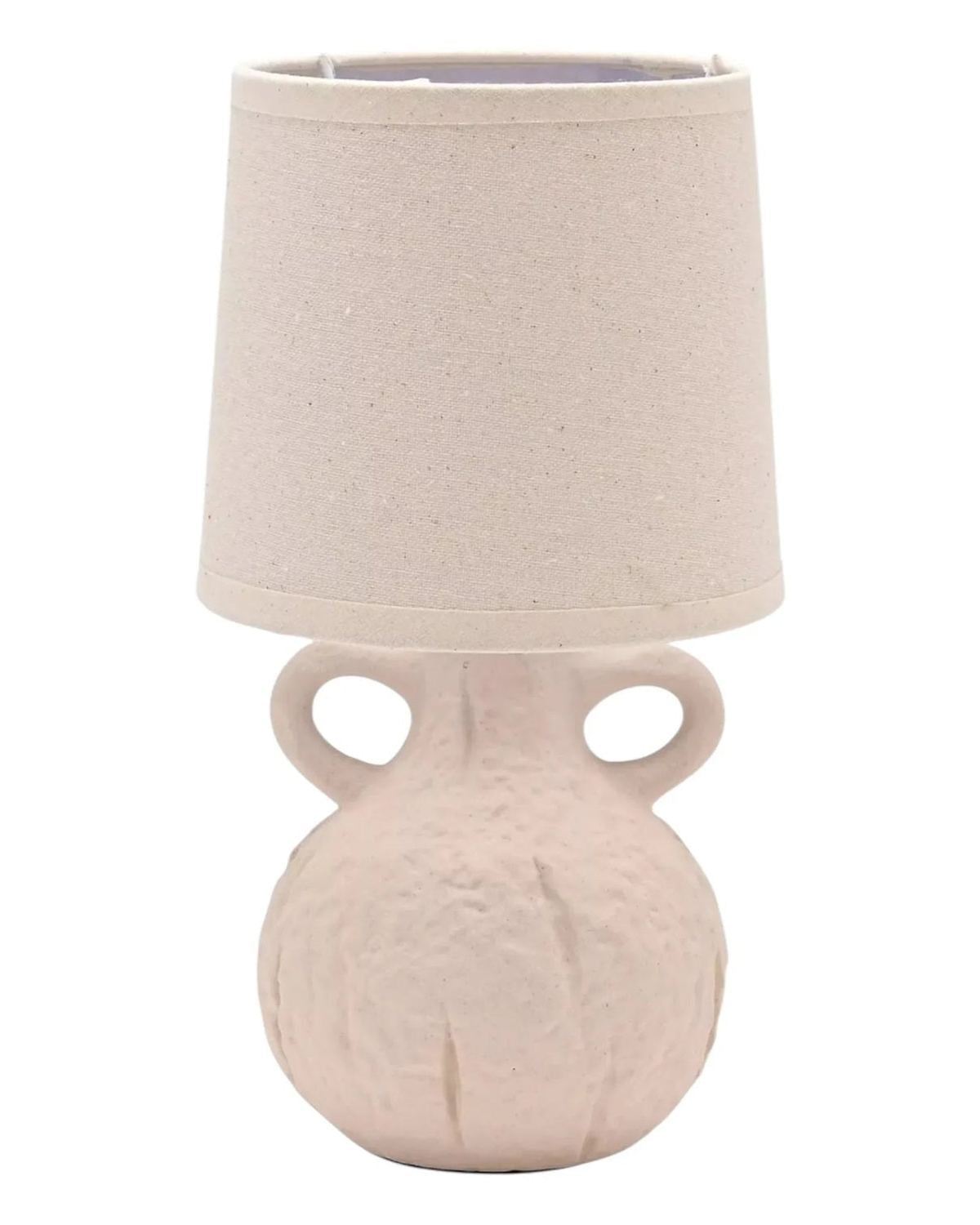 Small Cream Ceramic Handled Table Lamp With Linen Shade - LightingLighting - Lulu Loves Home