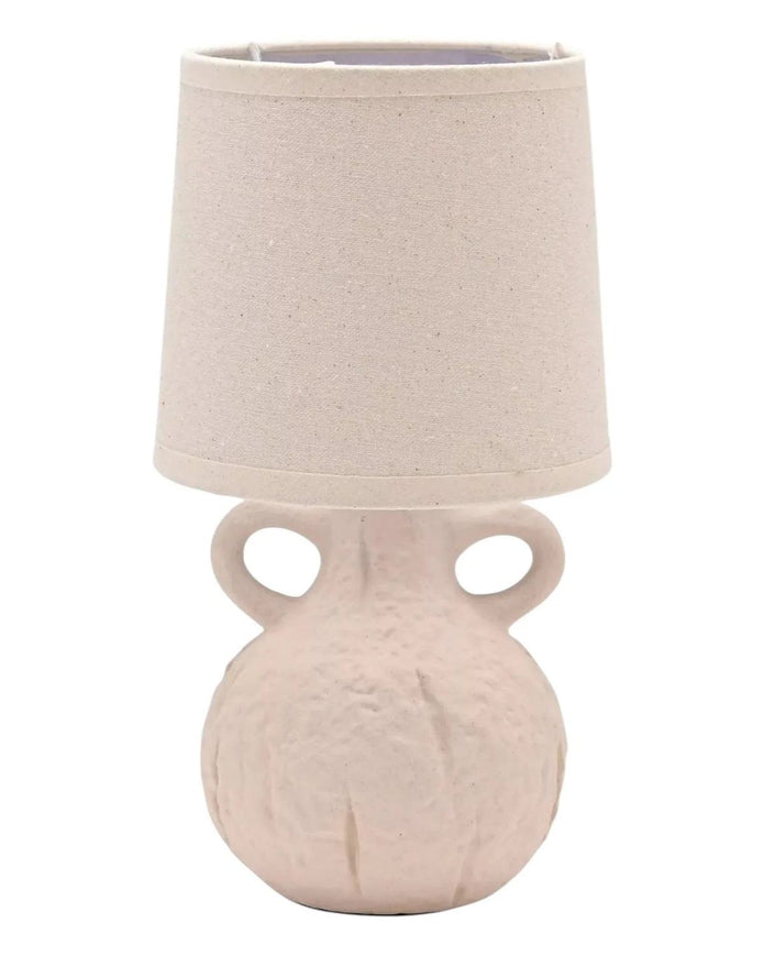 Small Cream Ceramic Handled Table Lamp With Linen Shade - LightingLighting - Lulu Loves Home