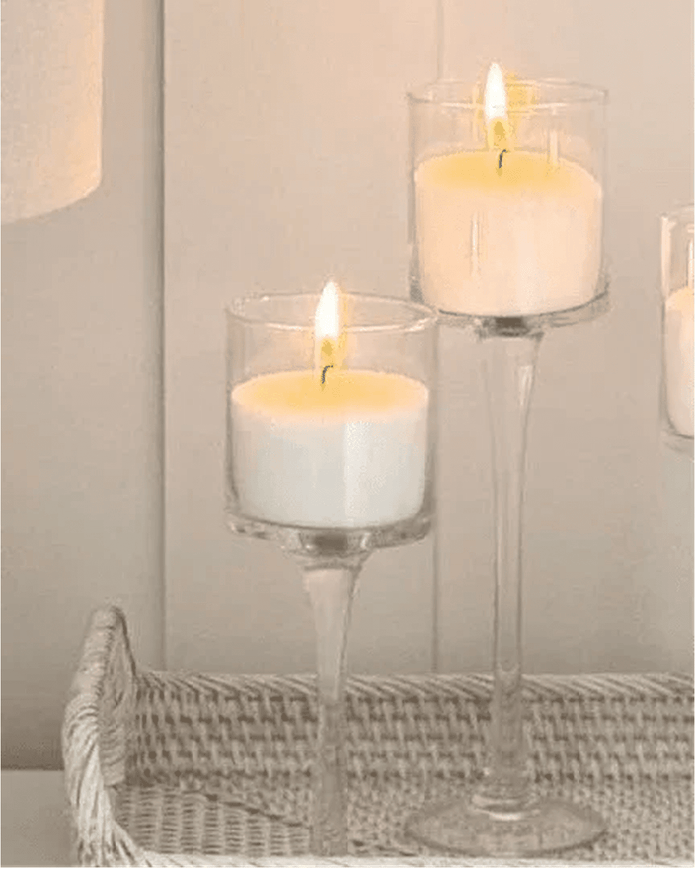 Stemmed Glass Candle Holders - Set of Three - Home DecorHome Decor - Lulu Loves Home