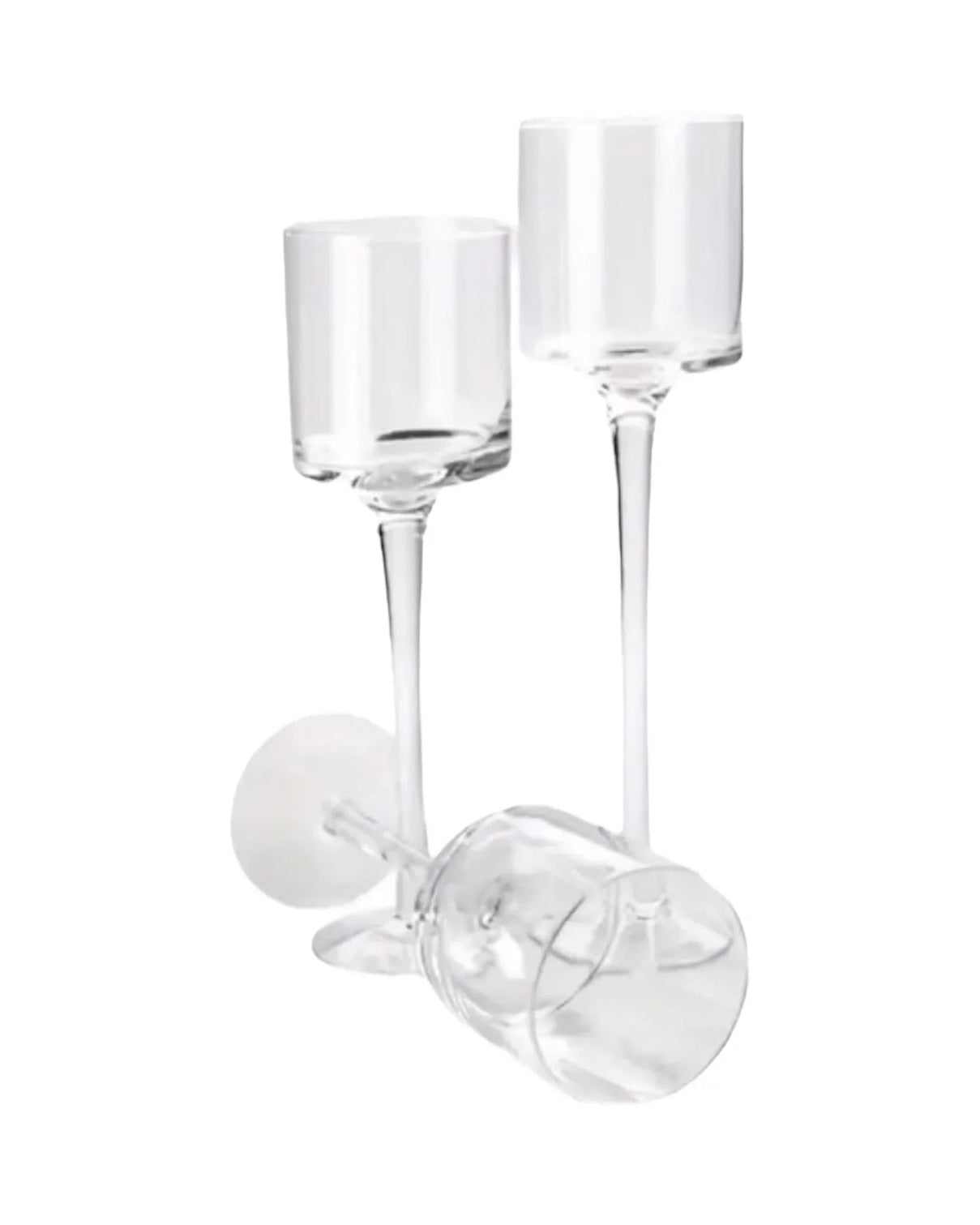 Stemmed Glass Candle Holders - Set of Three - Home DecorHome Decor - Lulu Loves Home