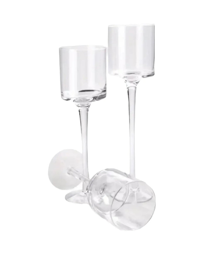 Stemmed Glass Candle Holders - Set of Three - Home DecorHome Decor - Lulu Loves Home