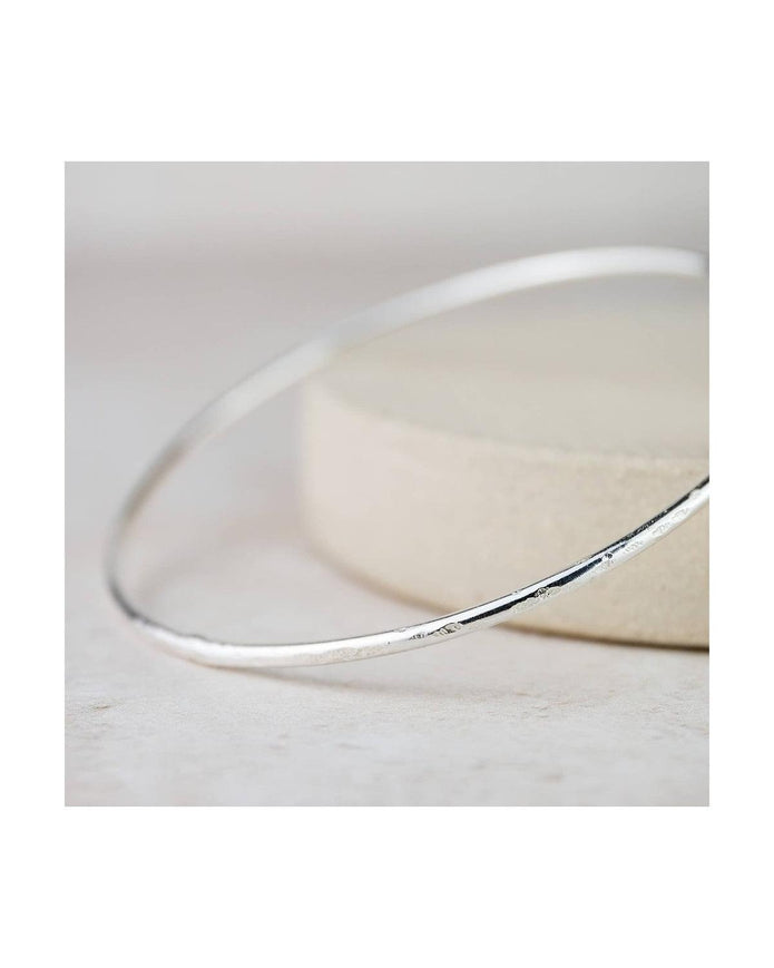 Sterling Silver Geo Circle Bangle Bracelet