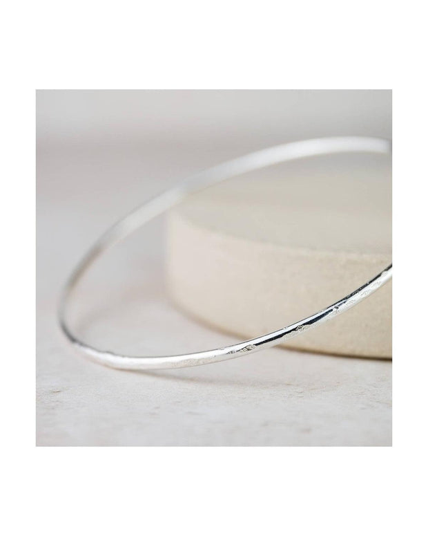 Sterling Silver Geo Circle Bangle Bracelet