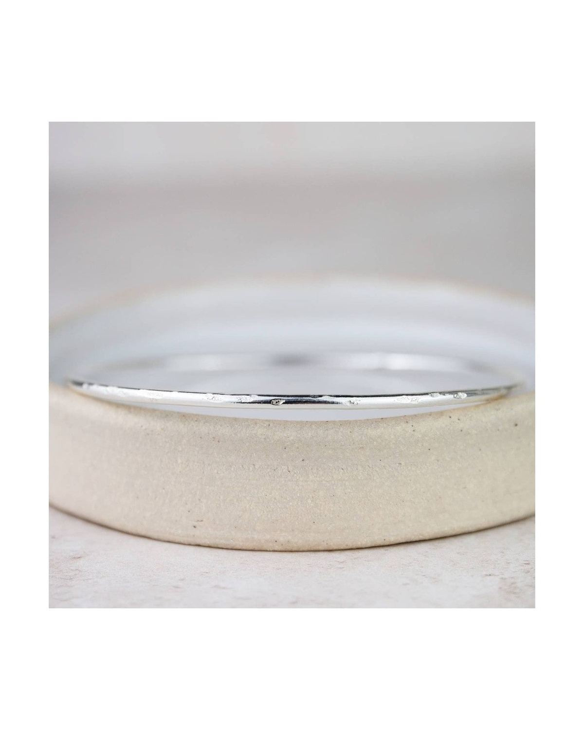 Sterling Silver Geo Circle Bangle Bracelet
