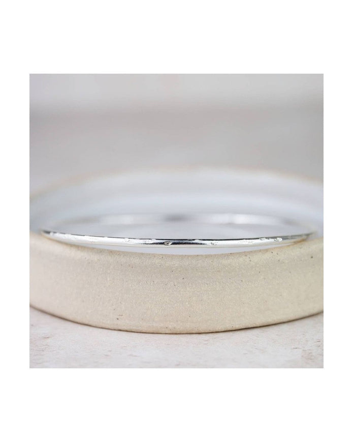 Sterling Silver Geo Circle Bangle Bracelet