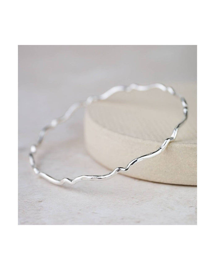Sterling Silver Geo Scroll Bangle Bracelet