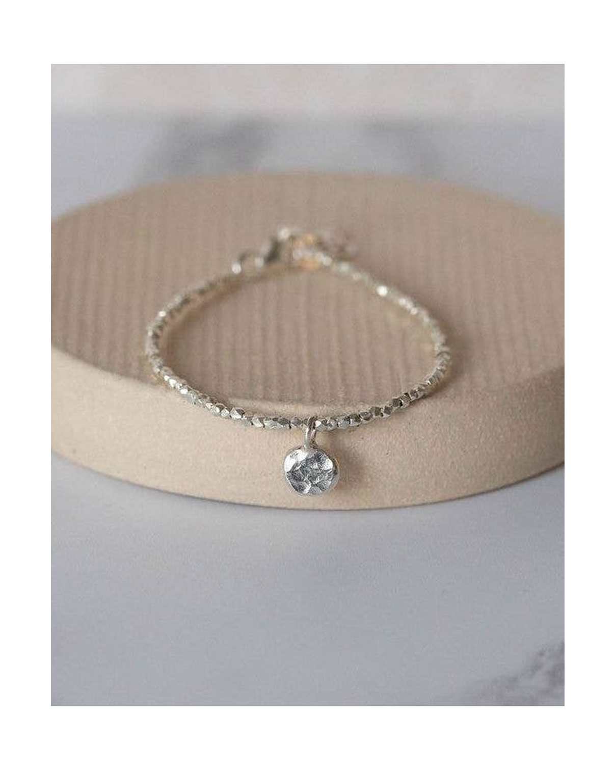 Sterling Silver Nugget Charm Bracelet