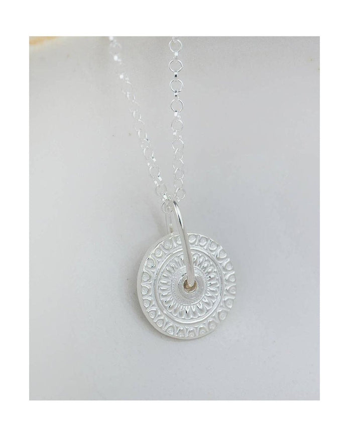 Sterling Silver Talisman Spinner Pendant Necklace