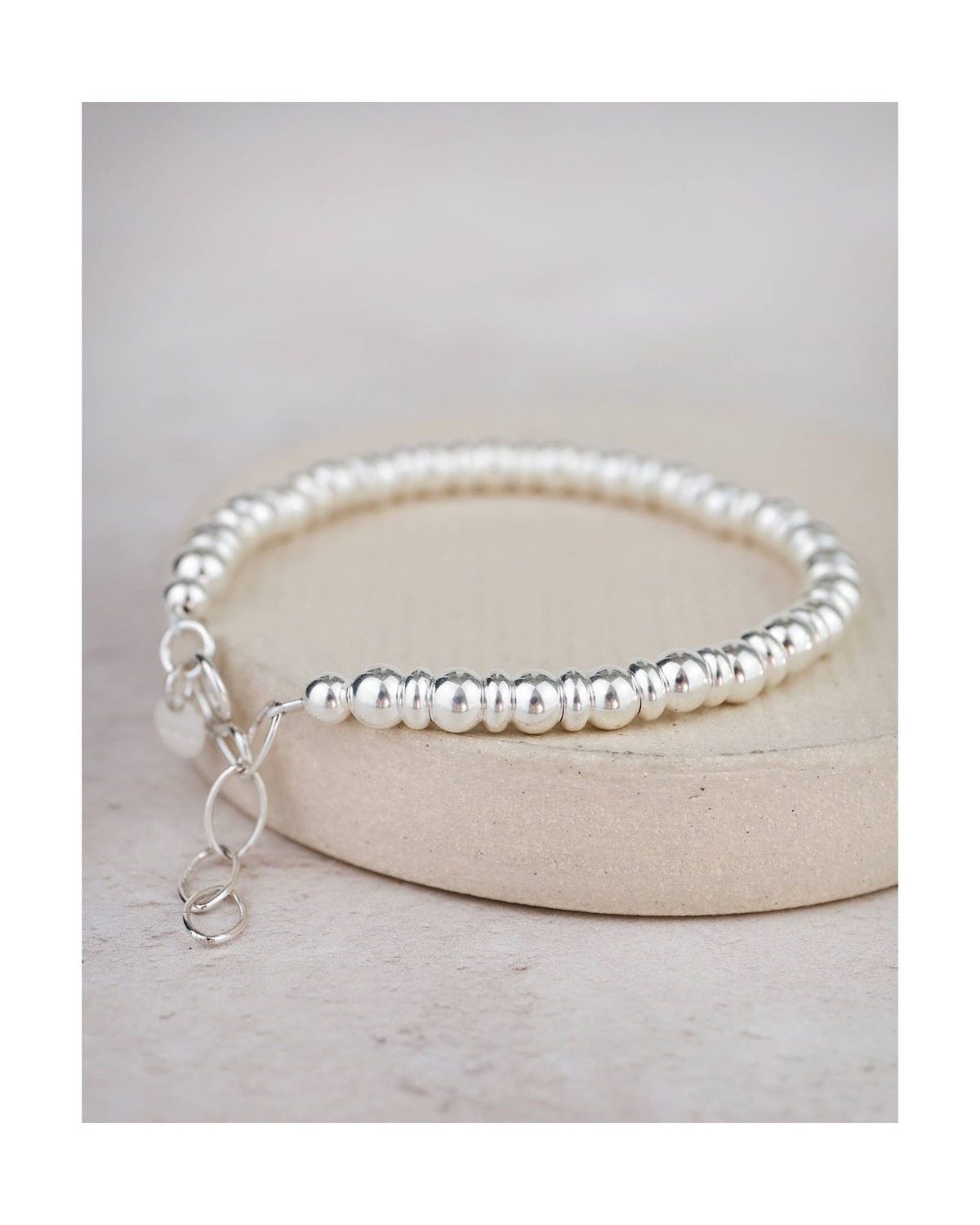 Sterling Silver Two Bead Bracelet