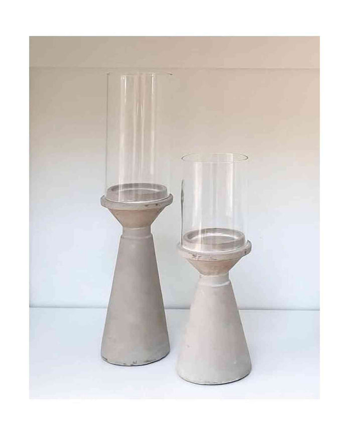 Stone Hurricane Tealight Candle Holders