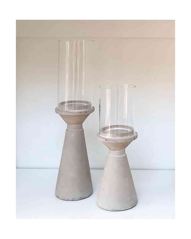 Stone Hurricane Tealight Candle Holders