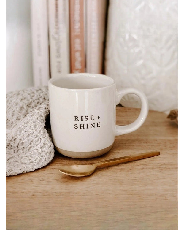 Sweet Water Decor - Cream Glazed Ceramic Mug - Rise + Shine - Kitchen & DiningKitchen & Dining - Lulu Loves Home