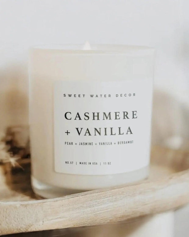 Sweet Water Decor - Lidded Glass Candle - Cashmere And Vanilla - CandlesCandles - Lulu Loves Home