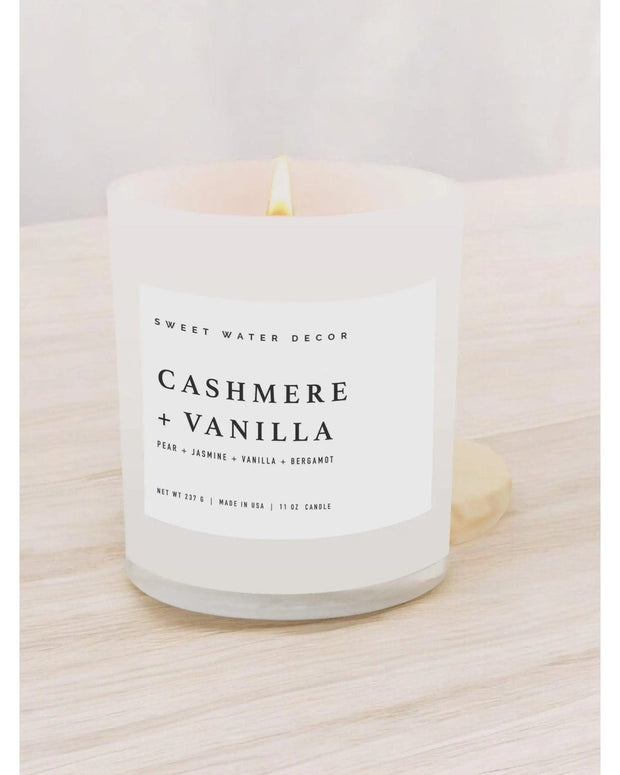 Sweet Water Decor - Lidded Glass Candle - Cashmere And Vanilla - CandlesCandles - Lulu Loves Home