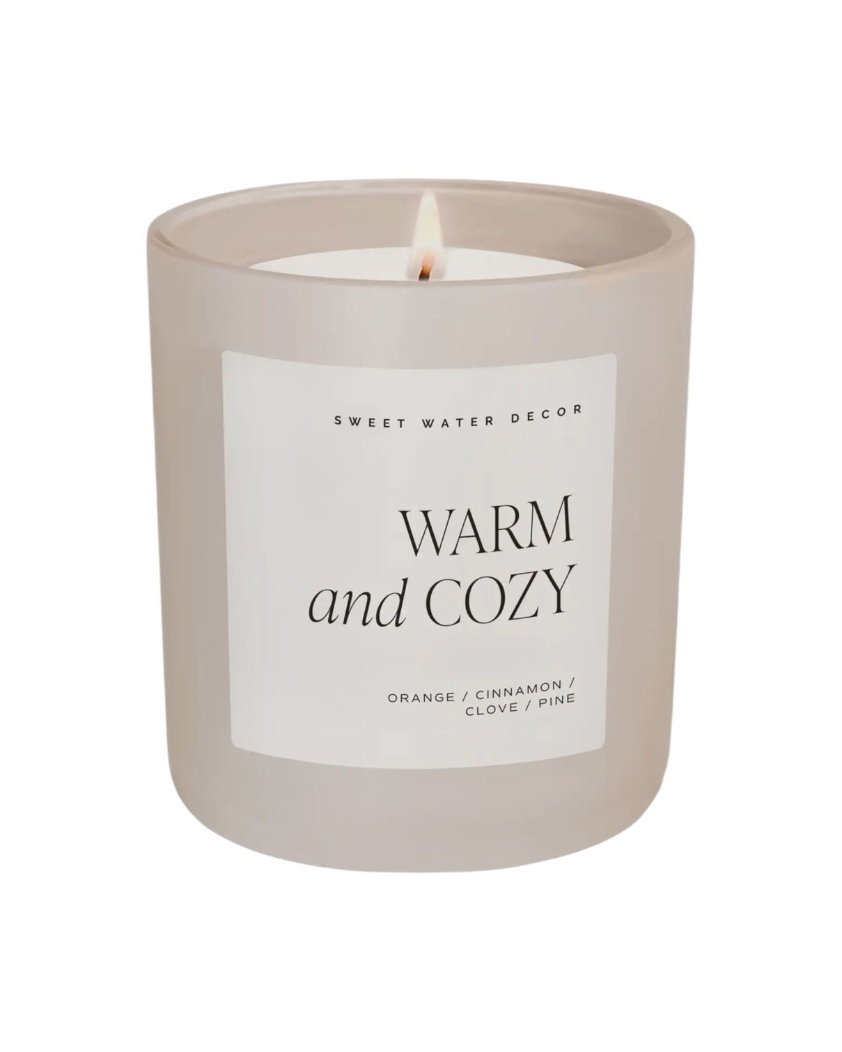 Sweet Water Decor - Natural Matte Large Glass Candle Jar - Warm and Cozy