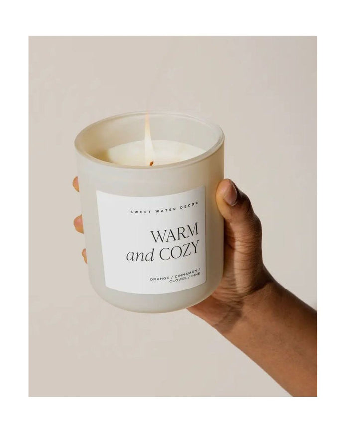 Sweet Water Decor - Natural Matte Large Glass Candle Jar - Warm and Cozy