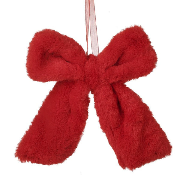 Fluffy Red Bow Hanging Decoration