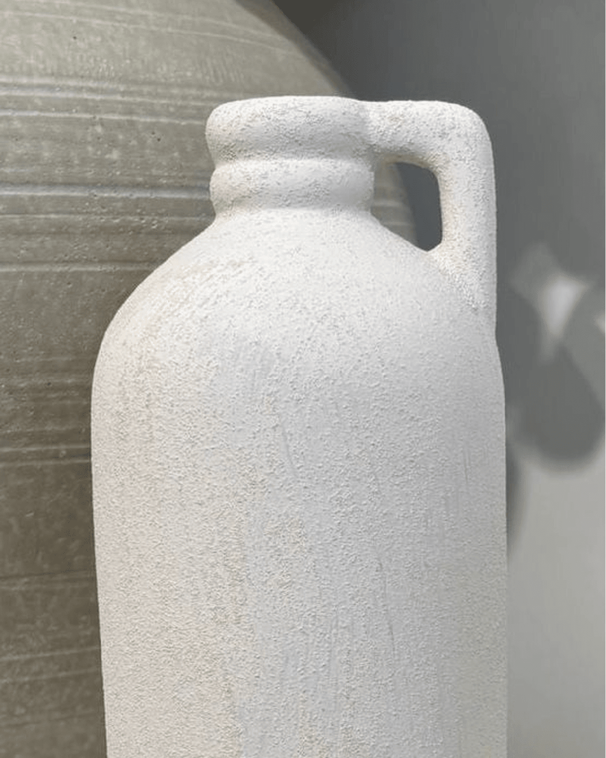 Tall White Textured Jug