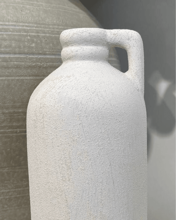 Tall White Textured Jug