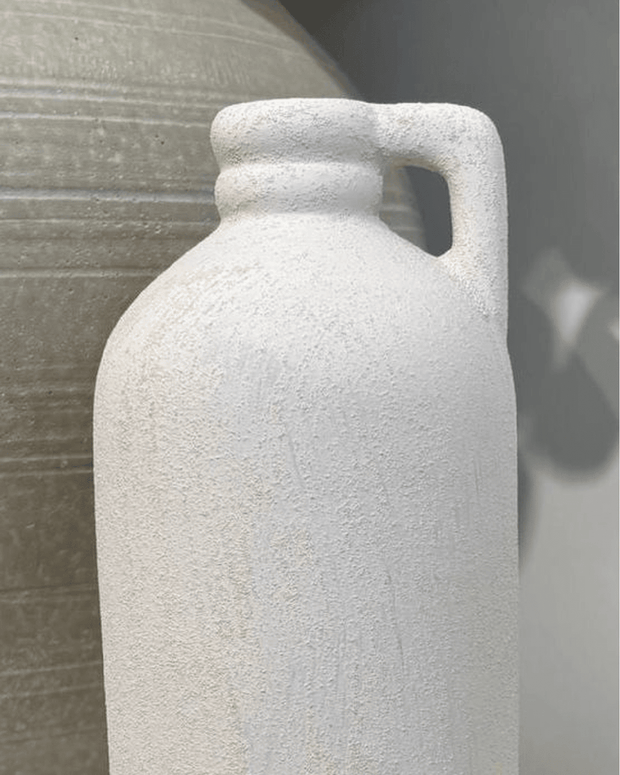 Tall White Textured Jug