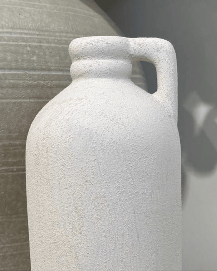 Tall White Textured Jug