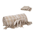 Taupe Bistro Check Woven Throw