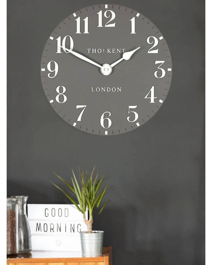 Thomas Kent 12” Arabic Wall Clock Dolphin Grey - PRE ORDER FOUR WEEK DELIVERY - ClocksClocks - Lulu Loves Home